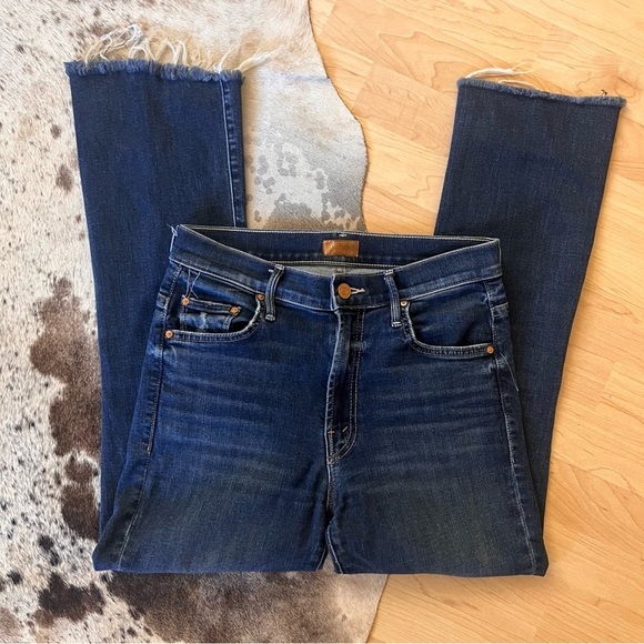 MOTHER The Insider Crop Step‎ Fray In Teaming Up Jeans Size 26 Boot Cut - Picture 4 of 14
